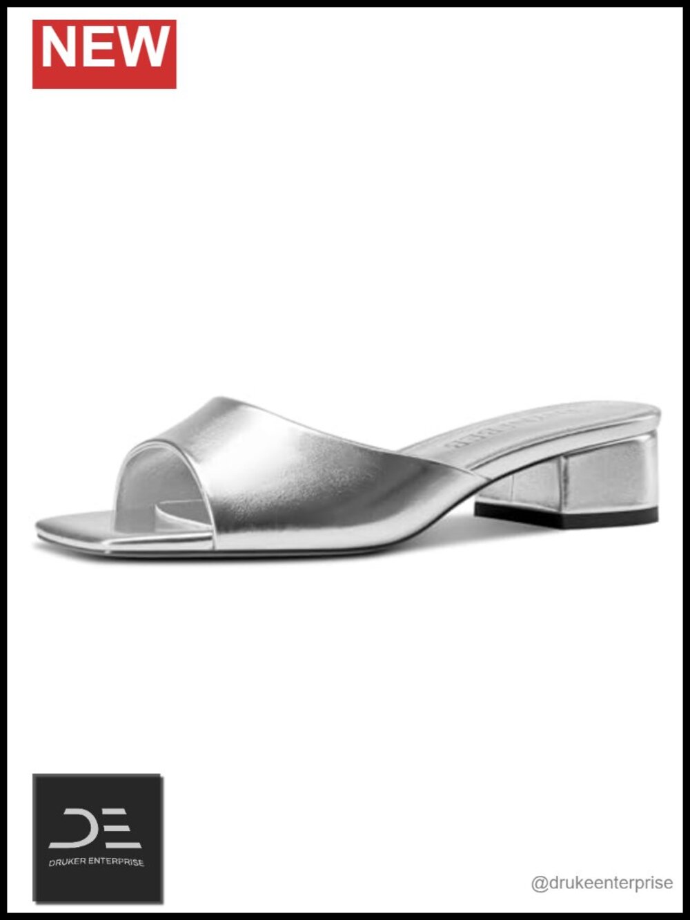 Womens Chunky Low Heel Open Toe Slingback Mules Sandals